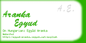 aranka egyud business card