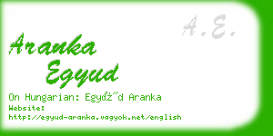 aranka egyud business card